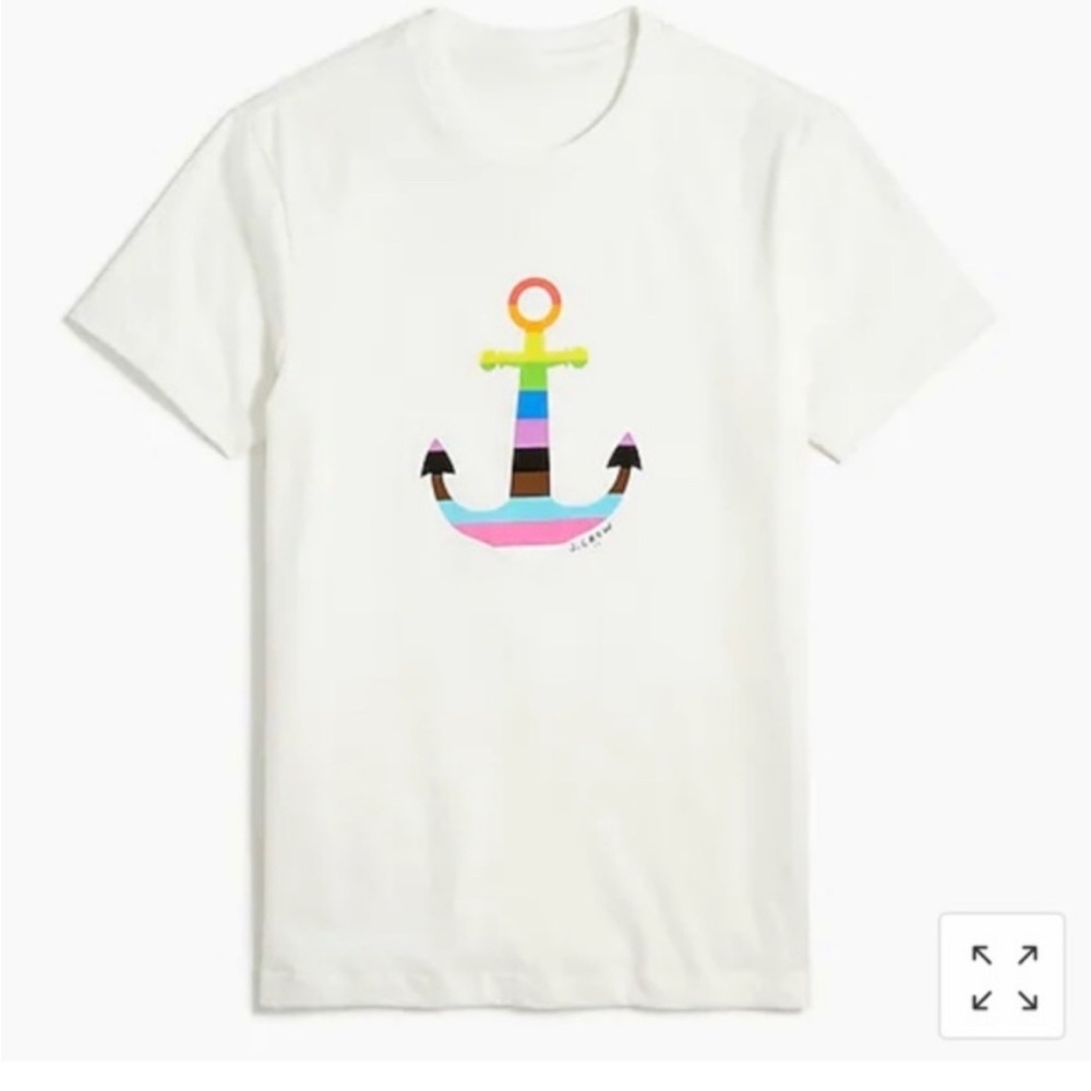 J. Crew Size Rainbow Anchor Pride T-shirt Medium